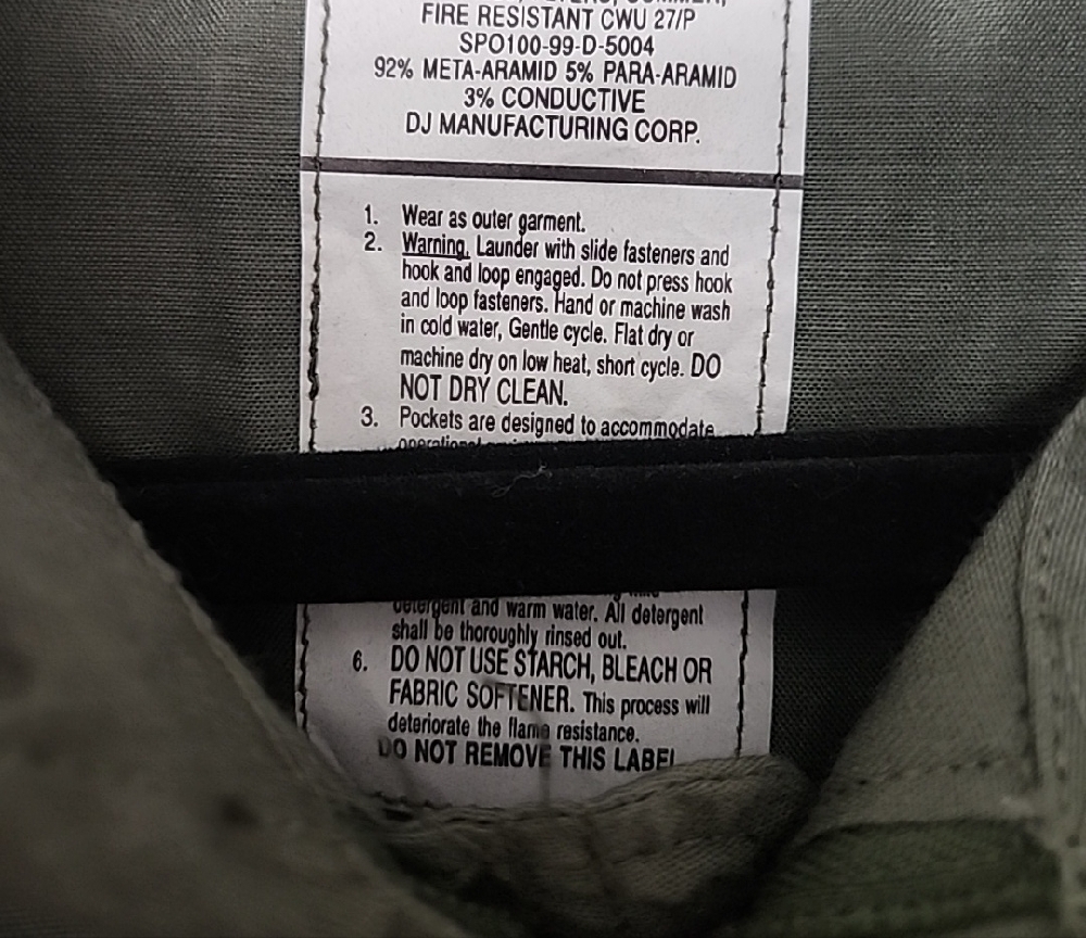 Mens' Military OD Green Coverall Flight Jumpsuit Fire Resistant Size 46R *New* - Picture 2 of 8